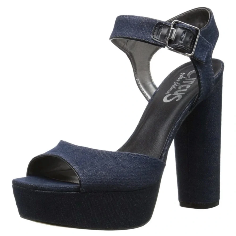 Circus by Sam Edelman Denim Blue Platform Sandals